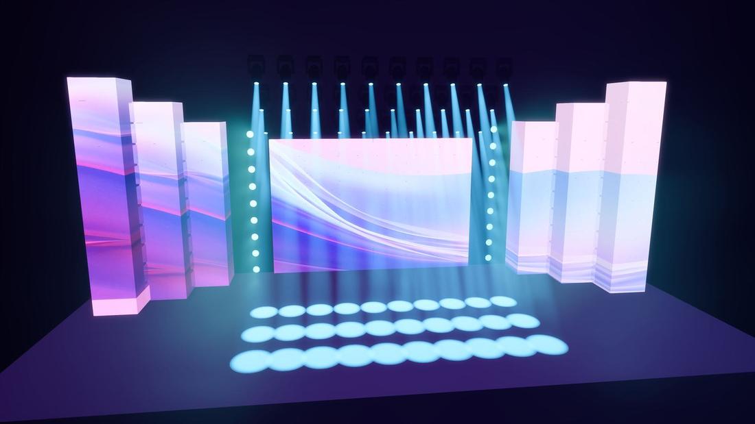 Concert stage with LED towers · 4