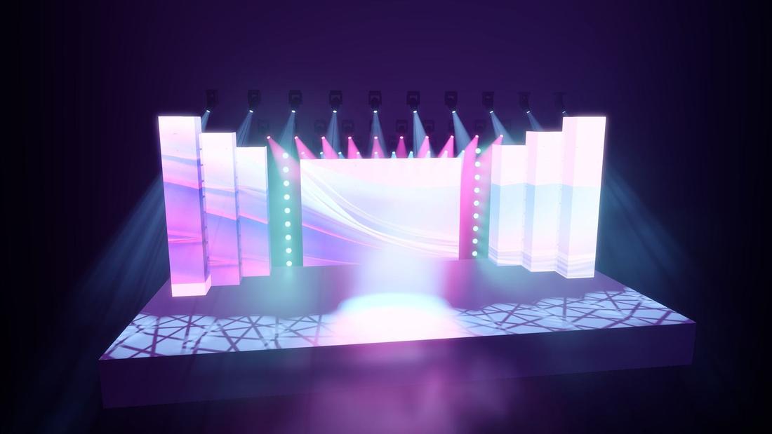 Concert stage with LED towers · 5