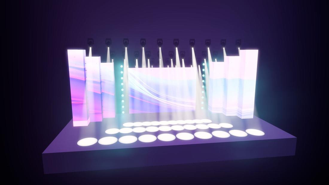 Concert stage with LED towers · 6
