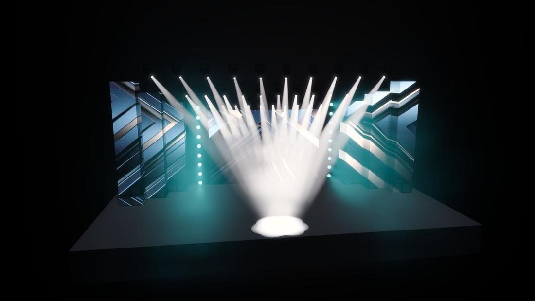 Concert stage with LED towers · 7