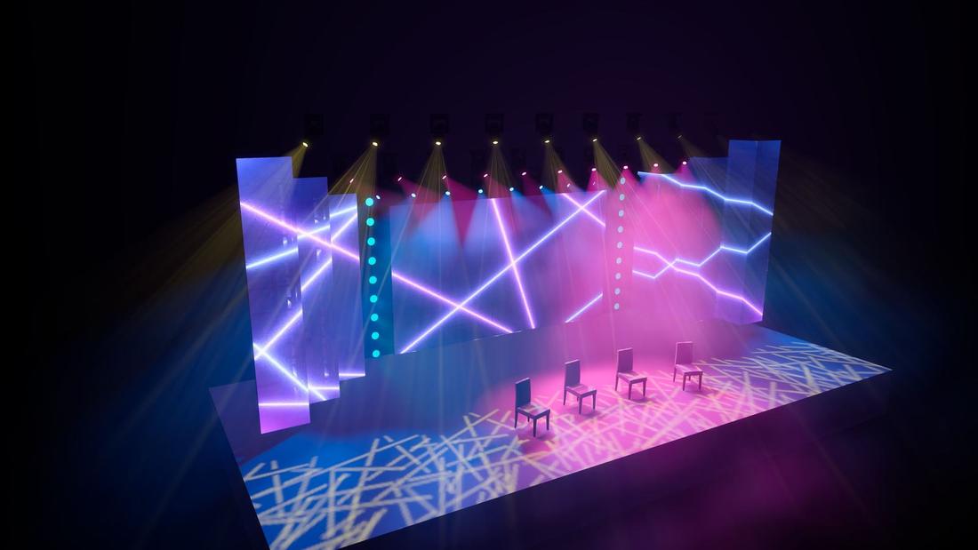 Concert stage with LED towers · 12