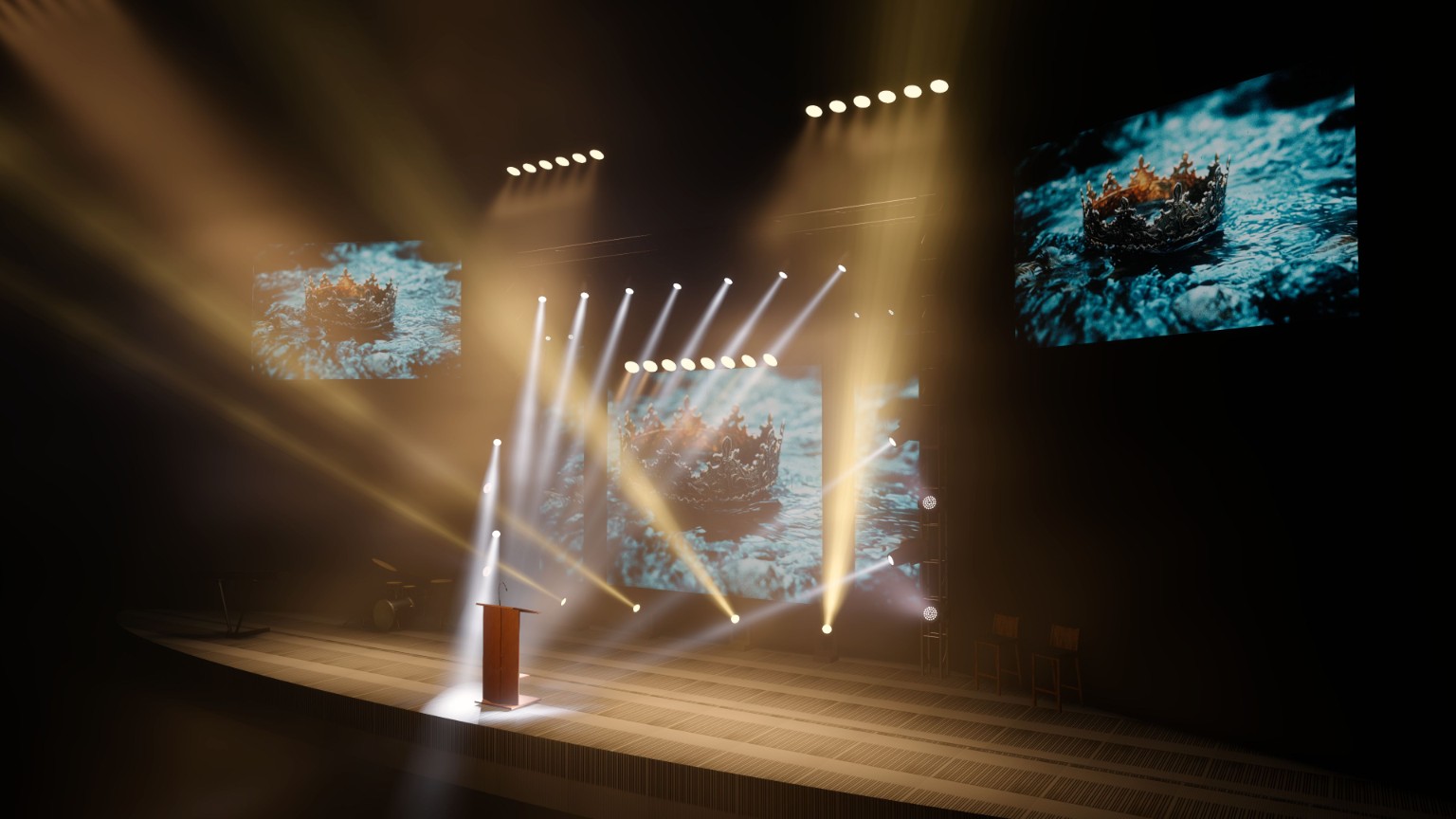 Professional event production equipment and stage environment